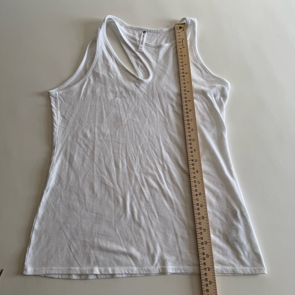 Fabletics Cleopatra Asymmetrical White Cutout Tank Top - Picture 11 of 14